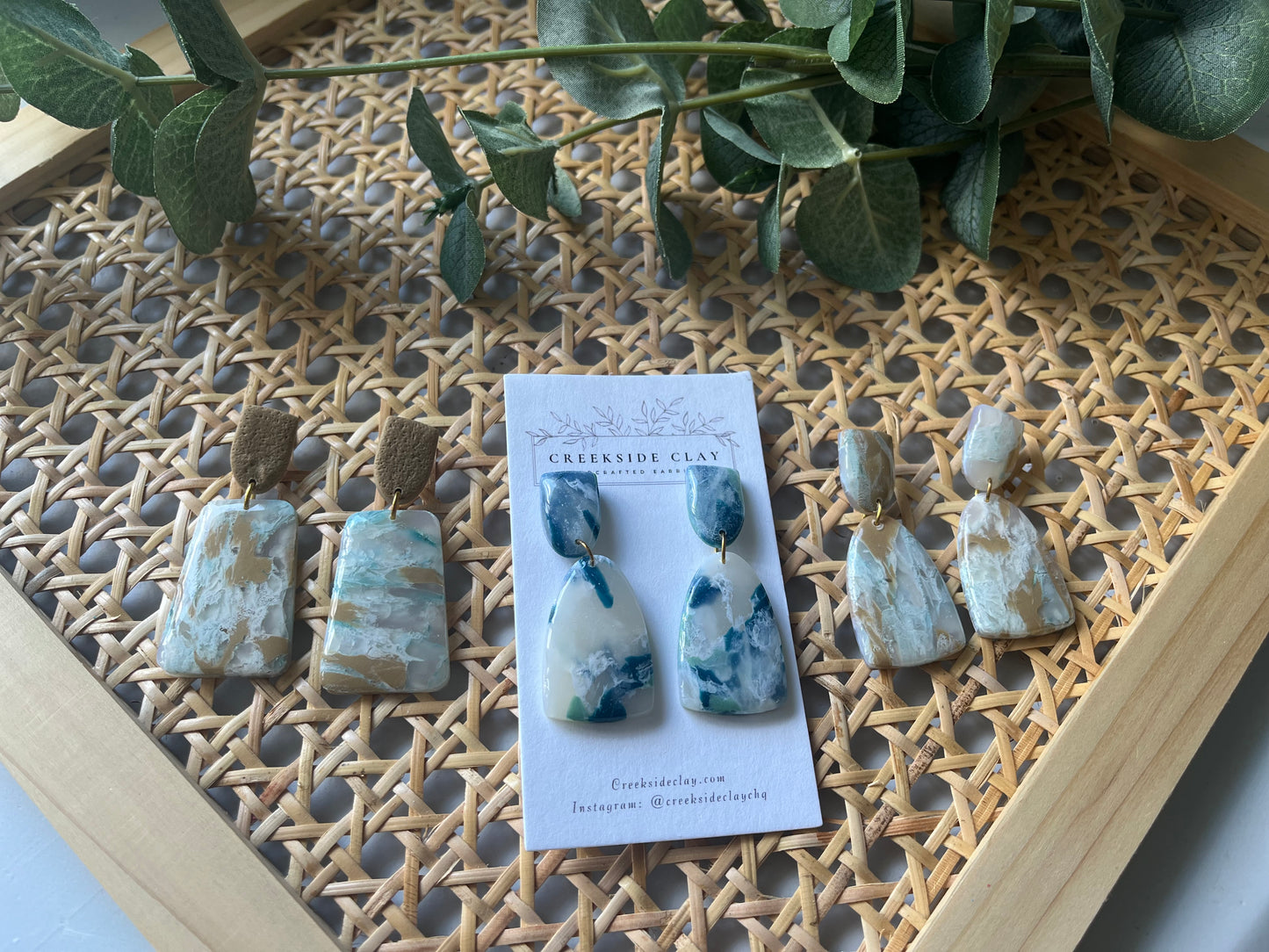 Marbled earrings 3 piece